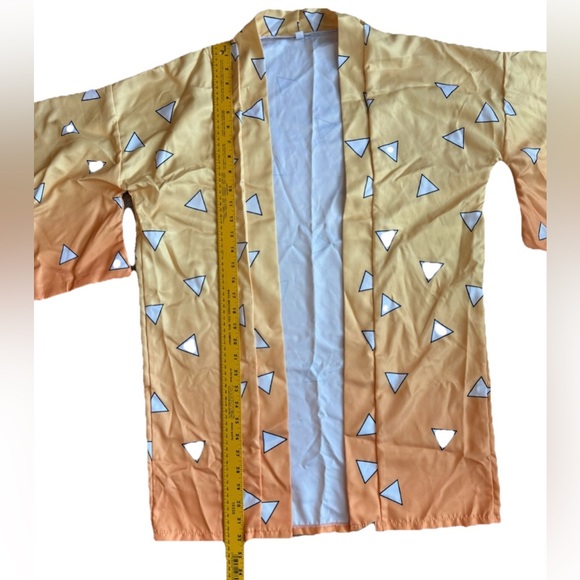 Demon Slayer Agatsuma Zenitsu Kimono Robe Small Cosplay Halloween Costume Anime - Picture 3 of 5